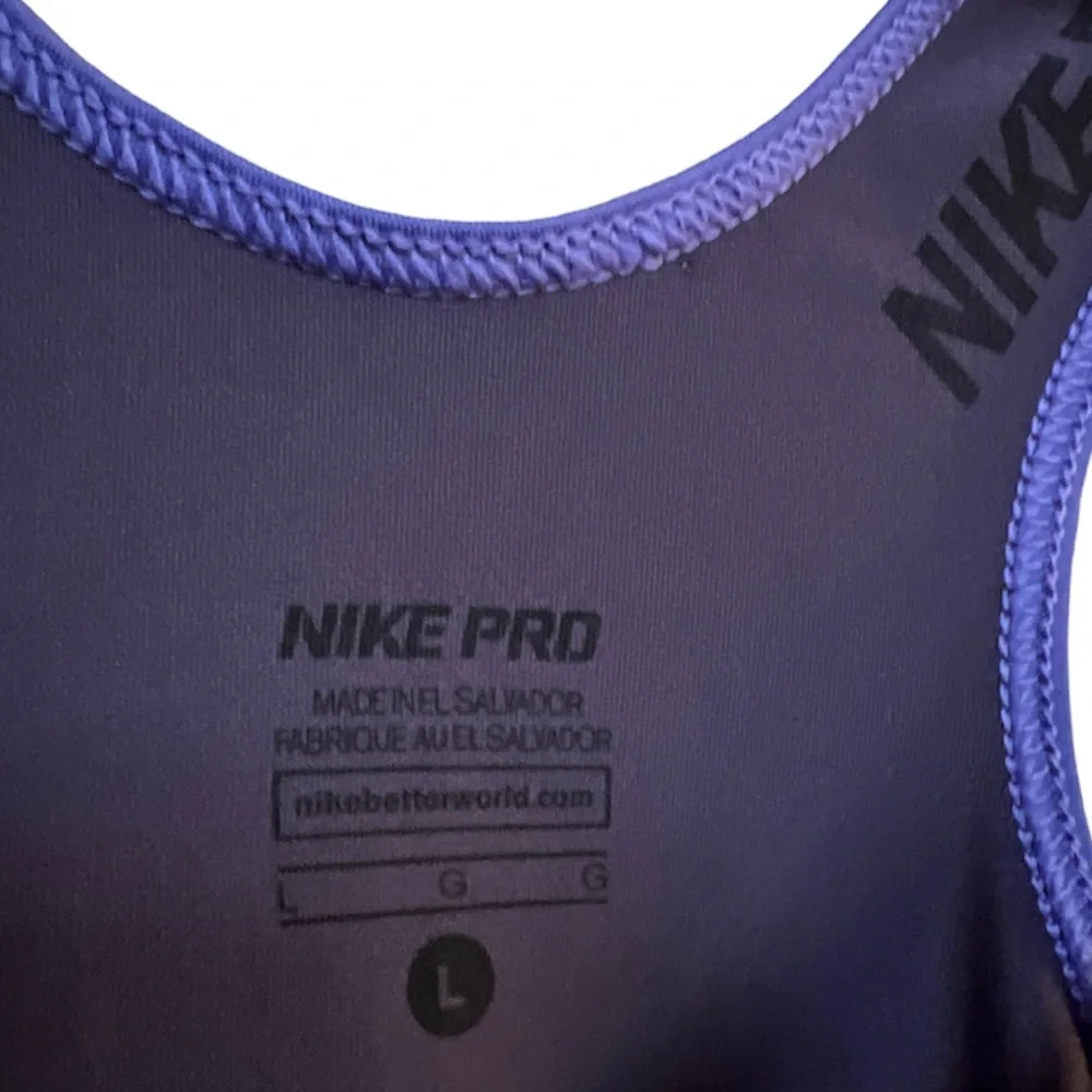 Nike Pro Women’s 2 Toned Purple Dri-Fit Activewear Tank Top, Size Large - Picture 3 of 7